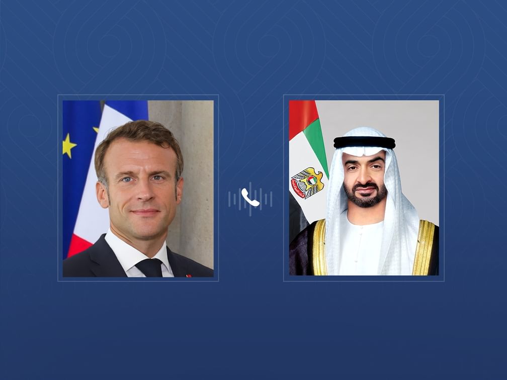 محمد بن زايد وماكرون يبحثان الاعتداء الإسرائيلي على قطر والقضية الفلسطينية
