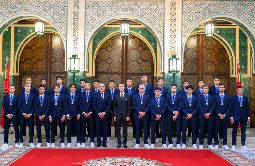 الأمير مولاي الحسن يستقبل منتخب المغرب للشباب بعد الفوز بكأس العالم