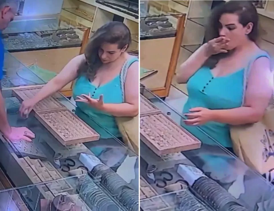 سيدة تسرق خاتمين من محل مجوهرات في لبنان بطريقة مبتكرة