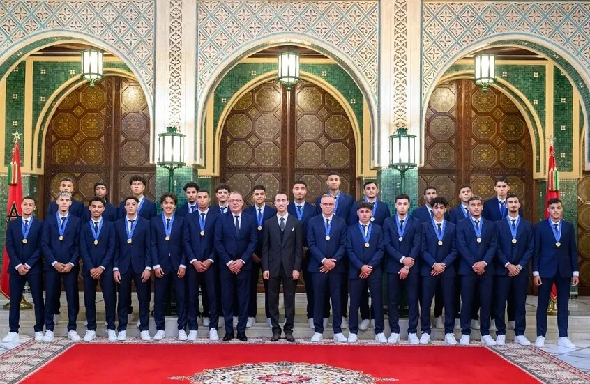 الأمير مولاي الحسن يستقبل منتخب المغرب للشباب بعد الفوز بكأس العالم