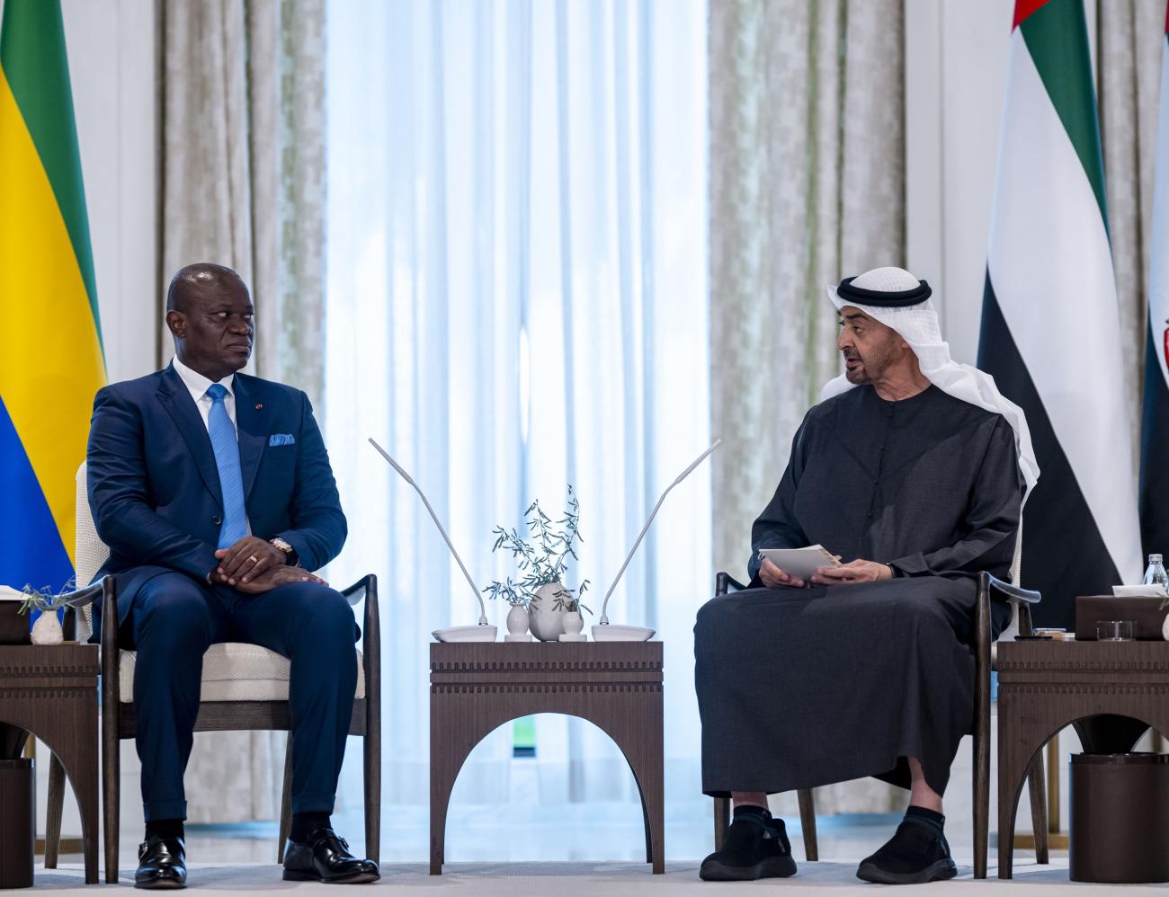 رئيس الدولة ورئيس الغابون يبحثان تعزيز علاقات التعاون بين البلدين